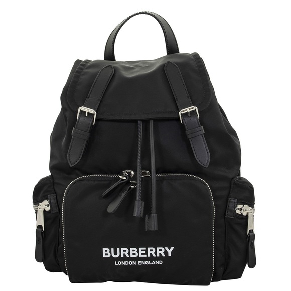BURBERRY - Nylon Logo Print Medium Rucksack Backpack - Picture 12 of 13